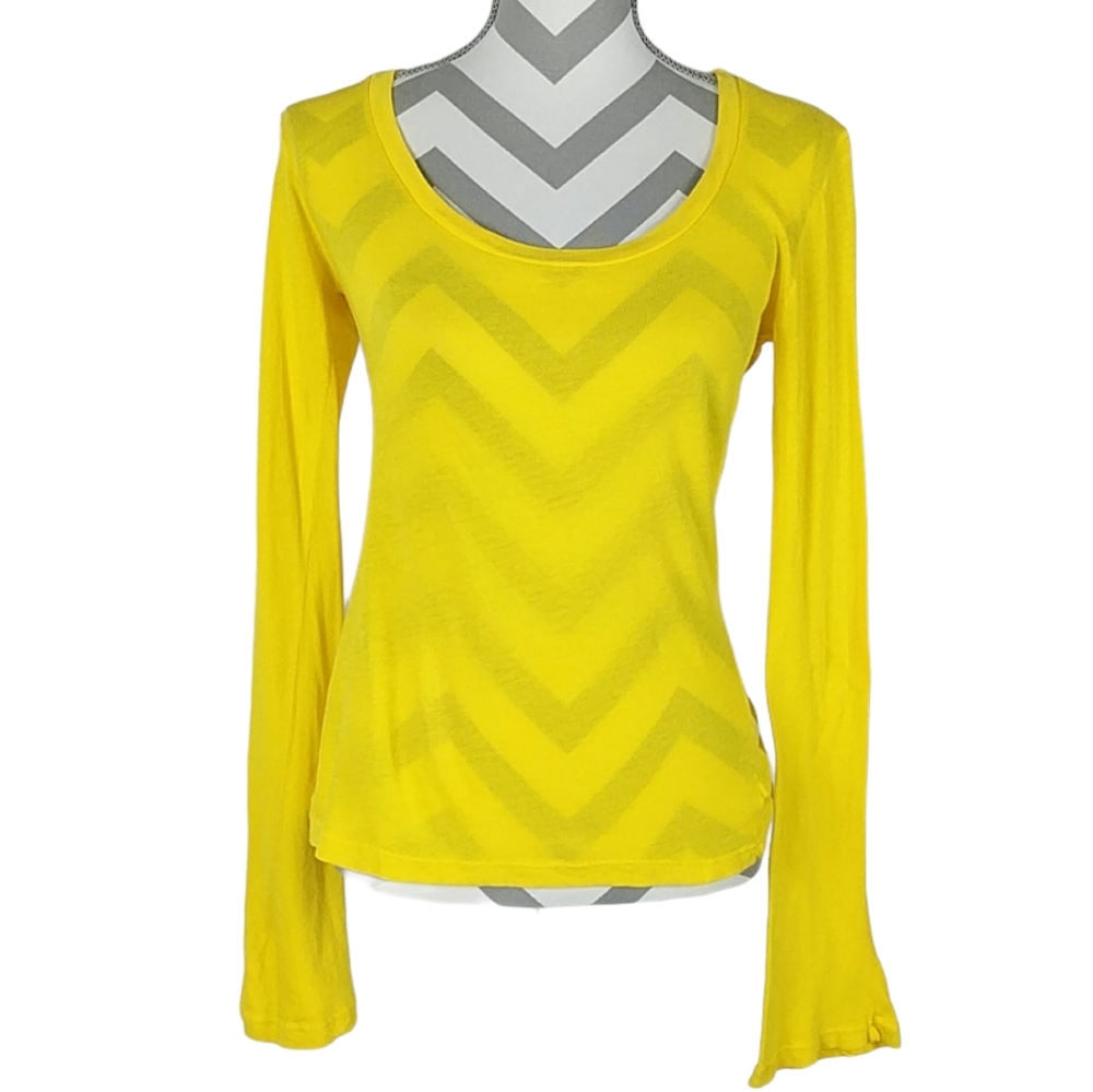 C & C California Scoop Neck Tee Large Yellow